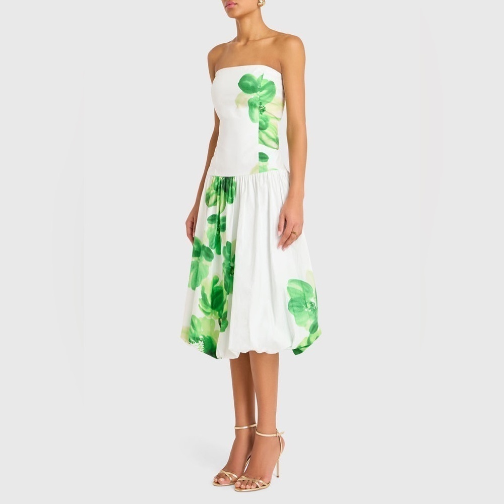 Amanda Uprichard Tivoli Strapless Drop Waist Bubble Skirt Design Dress Size M